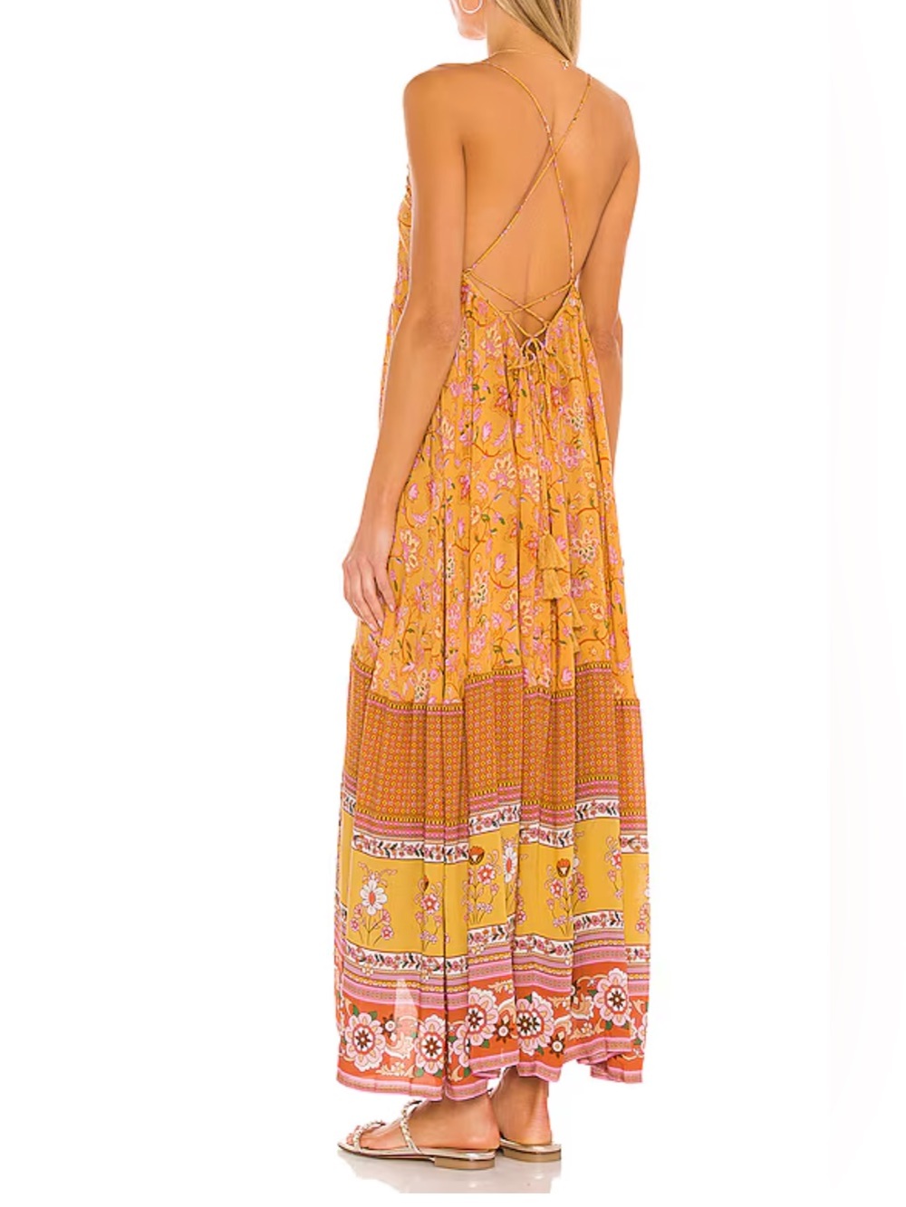 🌼 SPELL Portobello Road Strappy Dress – Mustard Seed | Small